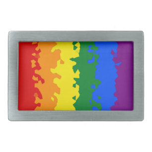 Funky Boho Abstract Gay Rainbow Mosaic Pride Flag Belt Buckle