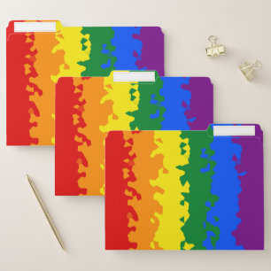 Funky Boho Abstract Gay Rainbow Mosaic Pride Flag File Folder
