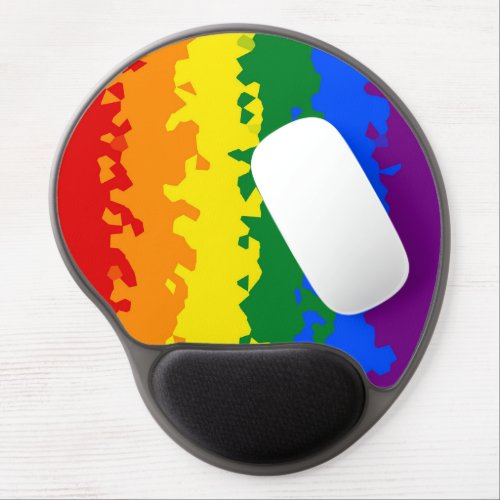 Funky Boho Abstract Gay Rainbow Mosaic Pride Flag Gel Mouse Pad