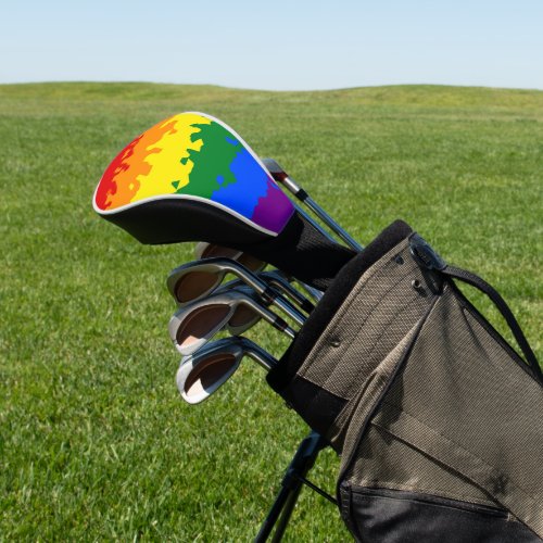 Funky Boho Abstract Gay Rainbow Mosaic Pride Flag Golf Head Cover