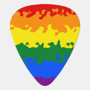 Funky Boho Abstract Gay Rainbow Mosaic Pride Flag Guitar Pick