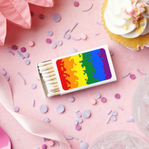 Funky Boho Abstract Gay Rainbow Mosaic Pride Flag Matchboxes