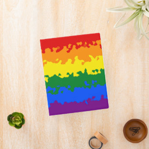 Funky Boho Abstract Gay Rainbow Mosaic Pride Flag Mini Binder