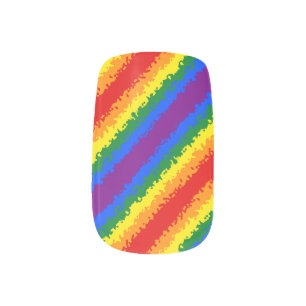 Funky Boho Abstract Gay Rainbow Mosaic Pride Flag Minx Nail Art