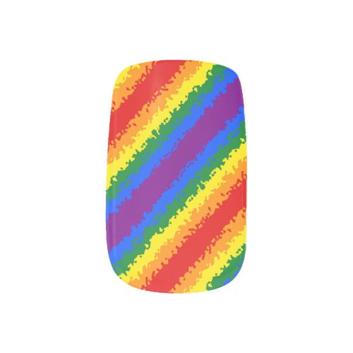 Funky Boho Abstract Gay Rainbow Mosaic Pride Flag Minx Nail Art