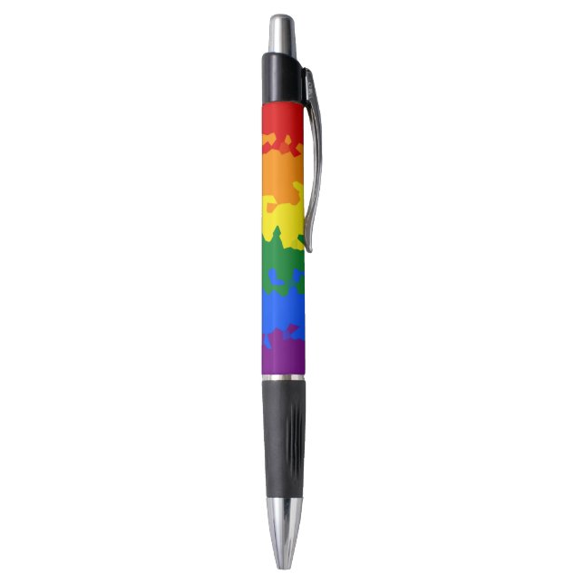 Funky Boho Abstract Gay Rainbow Mosaic Pride Flag Pen (Bottom (Vertical))
