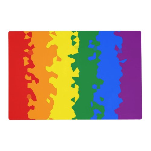 Funky Boho Abstract Gay Rainbow Mosaic Pride Flag Placemat