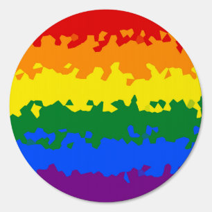 Funky Boho Abstract Gay Rainbow Mosaic Pride Flag Sign