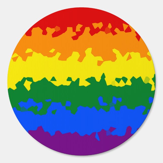 Funky Boho Abstract Gay Rainbow Mosaic Pride Flag Sign (Front)