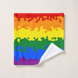 Funky Boho Abstract Gay Rainbow Mosaic Pride Flag Wash Cloth