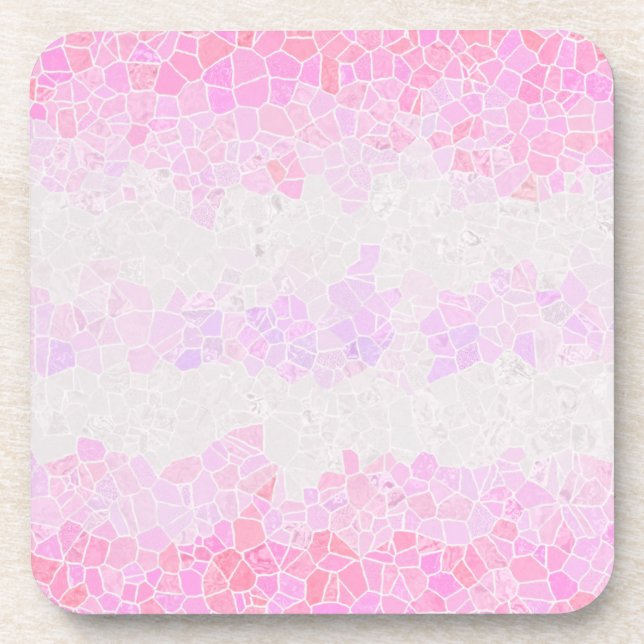 Funky Boho Abstract Mosaic Pomosexual Pride Flag Beverage Coaster (Front)