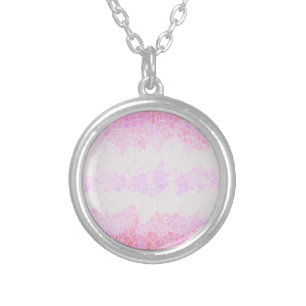 Funky Boho Abstract Mosaic Pomosexual Pride Flag Silver Plated Necklace