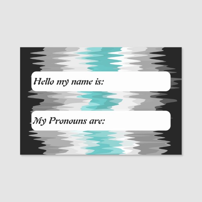 Funky Boho Customizable Libramasculine Pride Flag Name Tag (Front)