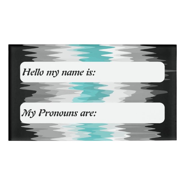 Funky Boho Customizable Libramasculine Pride Flag Name Tag (Front)