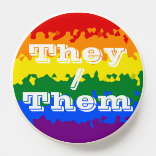 Funky Boho Customizable Pronoun Gay Pride Flag PopSocket