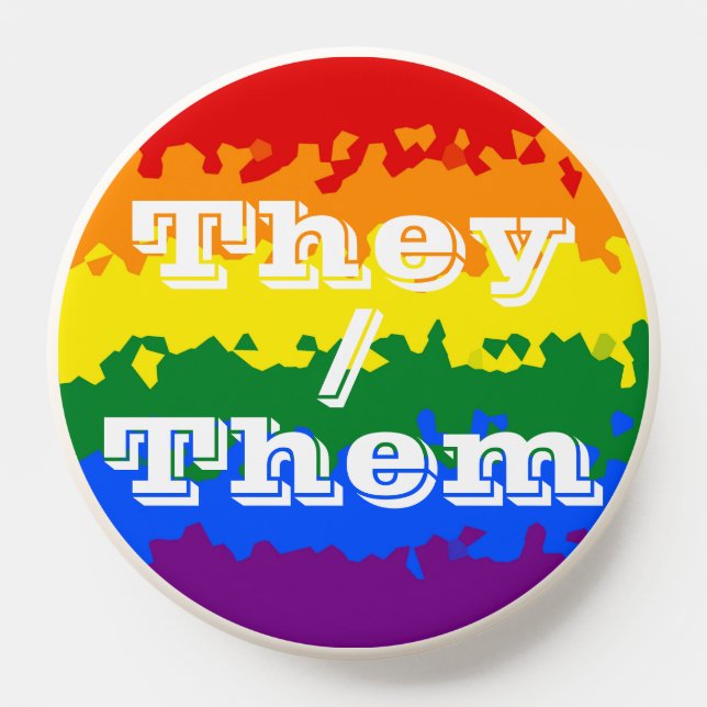 Funky Boho Customizable Pronoun Gay Pride Flag PopSocket (Popsocket)