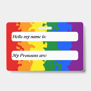 Funky Boho Rainbow Customizable Gay Pride Flag Badge
