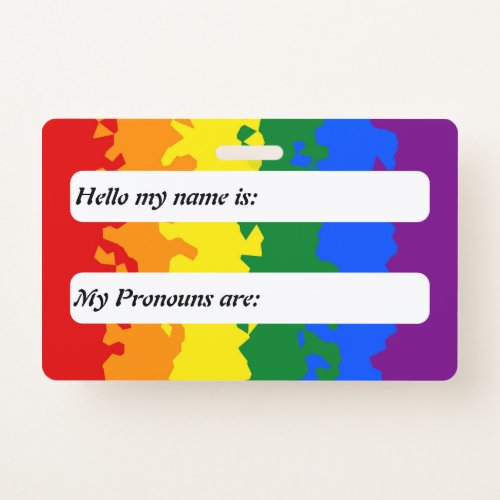 Funky Boho Rainbow Customizable Gay Pride Flag Badge