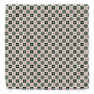 Funky Boho Retro Cute Abstract Christmas Pattern Bandana