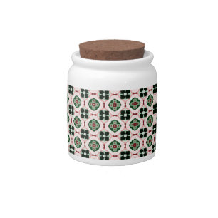 Funky Boho Retro Cute Abstract Christmas Pattern Candy Jar
