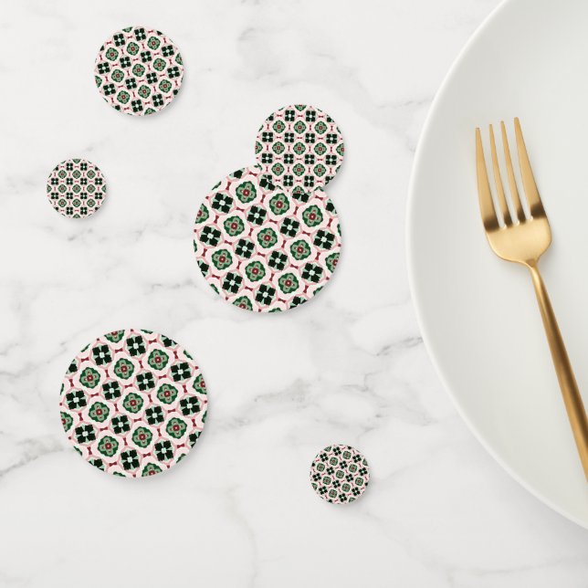 Funky Boho Retro Cute Abstract Christmas Pattern Confetti (Group)