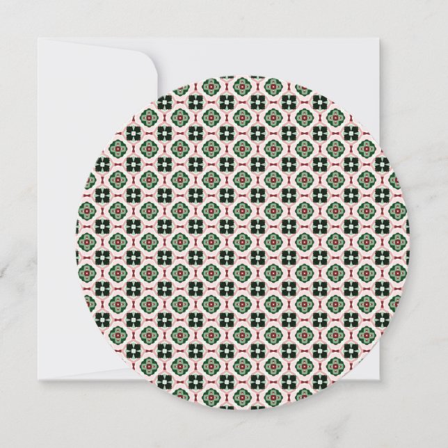 Funky Boho Retro Cute Abstract Christmas Pattern Invitation (Front)