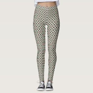 Funky Boho Retro Cute Abstract Christmas Pattern Leggings