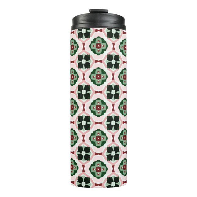 Funky Boho Retro Cute Abstract Christmas Pattern Thermal Tumbler (Front)