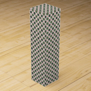 Funky Boho Retro Cute Abstract Christmas Pattern Wine Box