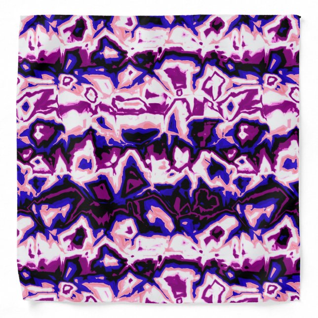 Funky Boho Retro Marbled Stripes Genderfluid Pride Bandana (Front)
