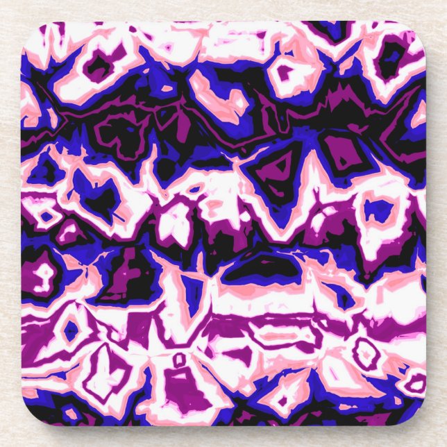 Funky Boho Retro Marbled Stripes Genderfluid Pride Beverage Coaster (Front)
