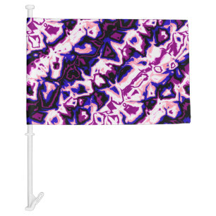Funky Boho Retro Marbled Stripes Genderfluid Pride Car Flag