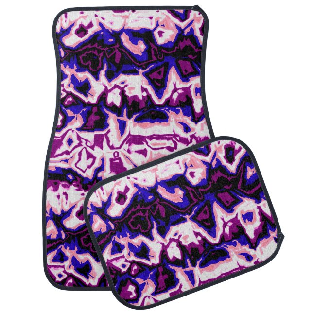 Funky Boho Retro Marbled Stripes Genderfluid Pride Car Floor Mat (Set)