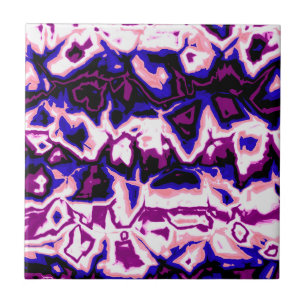 Funky Boho Retro Marbled Stripes Genderfluid Pride Ceramic Tile