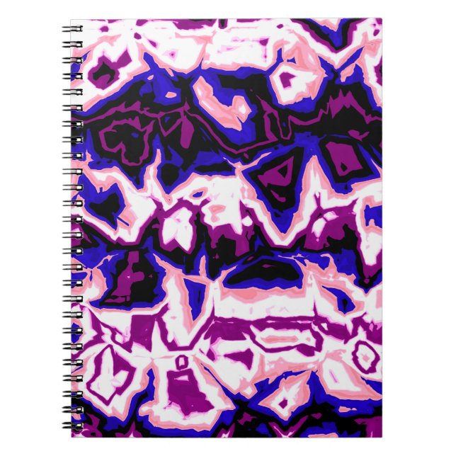 Funky Boho Retro Marbled Stripes Genderfluid Pride Notebook (Front)