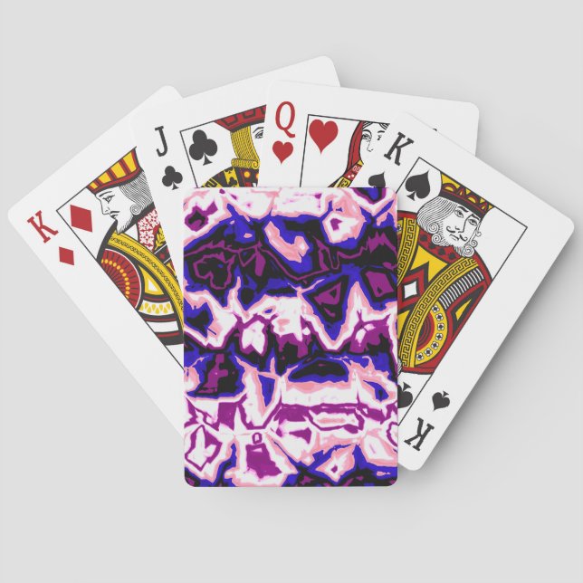 Funky Boho Retro Marbled Stripes Genderfluid Pride Poker Cards (Back)