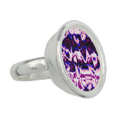 Funky Boho Retro Marbled Stripes Genderfluid Pride Ring (Side)
