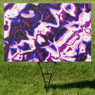 Funky Boho Retro Marbled Stripes Genderfluid Pride Sign