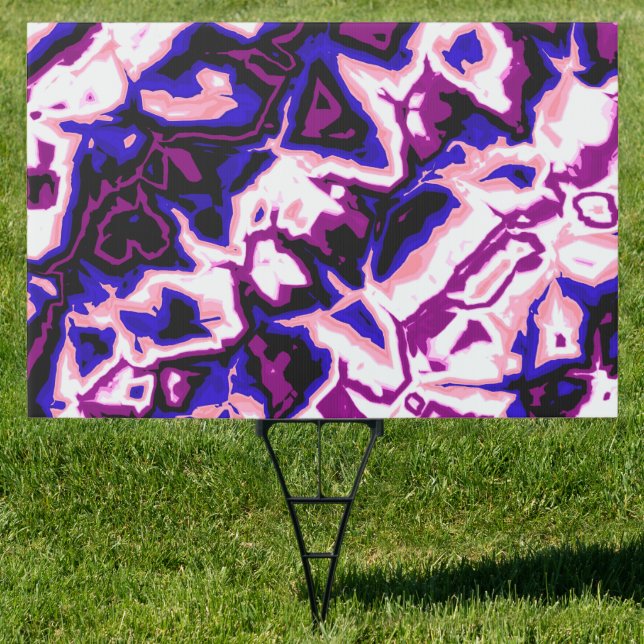 Funky Boho Retro Marbled Stripes Genderfluid Pride Sign (Insitu)