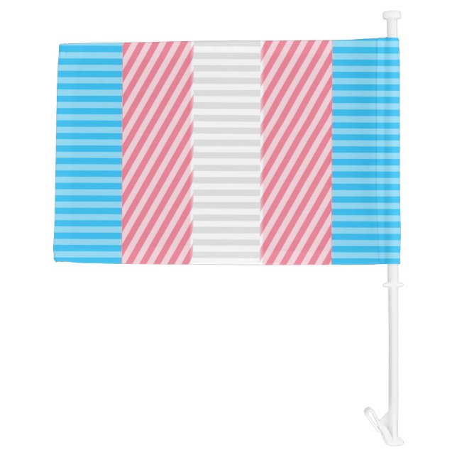 Funky Boho Stripe Abstract Transgender Pride Flag (Back)