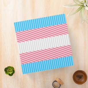 Funky Boho Stripe Abstract Transgender Pride Flag 3 Ring Binder