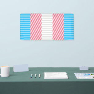 Funky Boho Stripe Abstract Transgender Pride Flag Banner