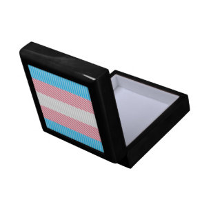Funky Boho Stripe Abstract Transgender Pride Flag Gift Box