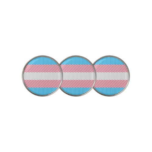 Funky Boho Stripe Abstract Transgender Pride Flag Golf Ball Marker