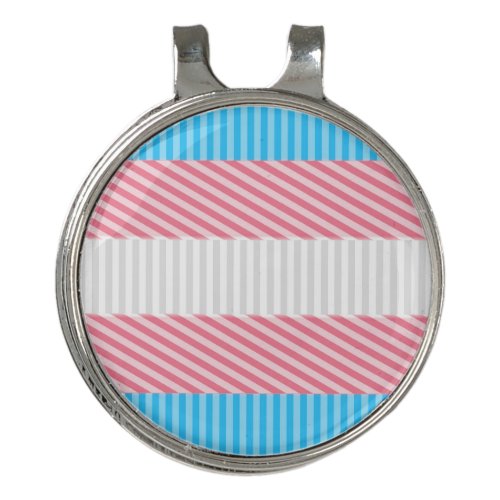 Funky Boho Stripe Abstract Transgender Pride Flag Golf Hat Clip