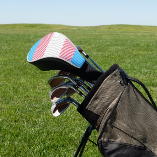 Funky Boho Stripe Abstract Transgender Pride Flag Golf Head Cover