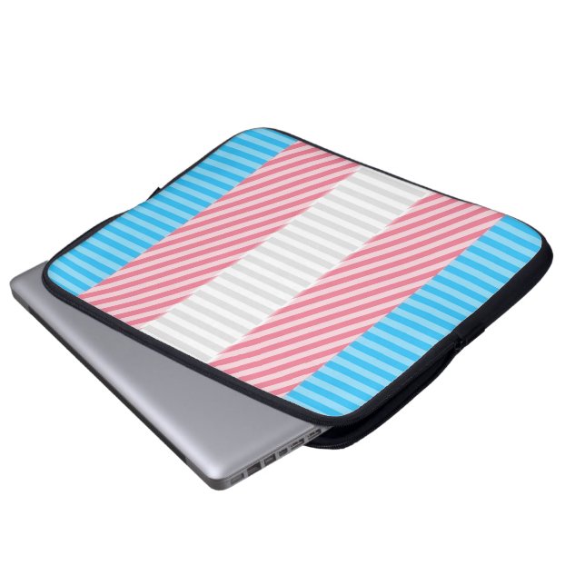 Funky Boho Stripe Abstract Transgender Pride Flag Laptop Sleeve (Front Bottom)