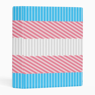 Funky Boho Stripe Abstract Transgender Pride Flag Mini Binder
