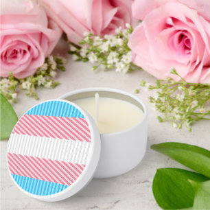 Funky Boho Stripe Abstract Transgender Pride Flag Mini Candle Favors