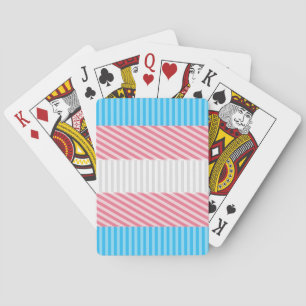 Funky Boho Stripe Abstract Transgender Pride Flag Poker Cards